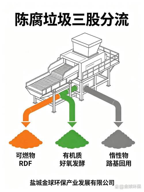 陈腐垃圾环保设备:分选+生化装备体系️ 陈腐垃圾,指生活垃圾填埋场